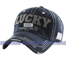 Load image into Gallery viewer, Kbethos "Lucky" New Vintage Distressed Embroidery Patch Unisex Baseball Trucker Cap Hat