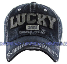 Load image into Gallery viewer, Kbethos "Lucky" New Vintage Distressed Embroidery Patch Unisex Baseball Trucker Cap Hat
