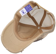 Load image into Gallery viewer, BLUDOBIE American Flag Mesh Snapback Unconstructed Unisex Trucker Hat + 2 Patriotic Patches - Khaki