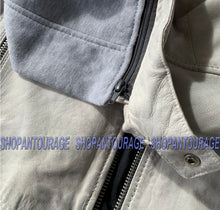 Load image into Gallery viewer, Mauritius Liem White L/S 100% Genuine Lambskin Leather Hooded Jacket For Men