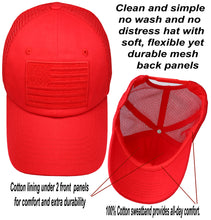 Load image into Gallery viewer, Antourage American Flag Hat for Men and Women | Classic Mesh Baseball Hat Cap with USA Flag + 2 Patriotic Patches - Red