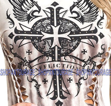 Load image into Gallery viewer, Affliction Margo Love AW20259 New Fashion Short Sleeve Scoop Neck Top For Women