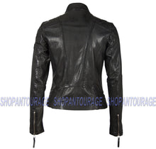 Load image into Gallery viewer, Mauritius Paradyse Black Fashion 100% Genuine Lambskin Leather Jacket For Women