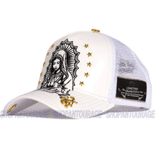 Load image into Gallery viewer, Red Monkey Praying Stars White RM1330 New Limited Edition Unisex Trucker Cap Hat