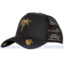 Load image into Gallery viewer, Red Monkey Palms`21 RM1349 Limited Edition Unisex Trucker Mesh Cap Hat - Black