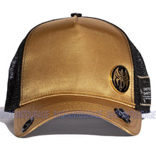 Load image into Gallery viewer, Red Monkey Sword Of St. Michael Satin RM1355 Limited Edition Trucker Hat Cap - Gold