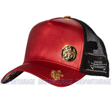 Load image into Gallery viewer, Red Monkey Sword Of St. Michael Satin RM1355 Limited Edition Trucker Hat Cap - Red