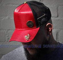 Load image into Gallery viewer, Red Monkey Sword Of St. Michael Satin RM1355 Limited Edition Trucker Hat Cap - Red