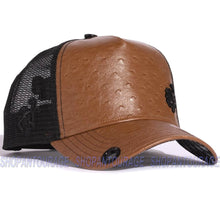 Load image into Gallery viewer, Red Monkey Ostrich Classico Brown RM1366 Limited Edition Fashion Trucker Hat Cap