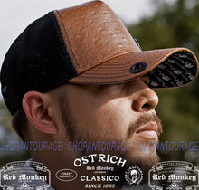 Load image into Gallery viewer, Red Monkey Ostrich Classico Brown RM1366 Limited Edition Fashion Trucker Hat Cap