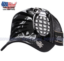 Load image into Gallery viewer, Red Monkey Grenade `22 Black RM1386 New Limited Unisex Trucker Snapback Hat Cap