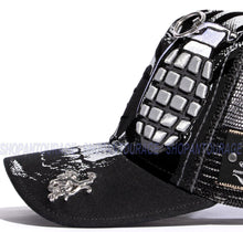 Load image into Gallery viewer, Red Monkey Grenade `22 Black RM1386 New Limited Unisex Trucker Snapback Hat Cap
