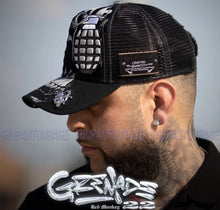 Load image into Gallery viewer, Red Monkey Grenade `22 Black RM1386 New Limited Unisex Trucker Snapback Hat Cap