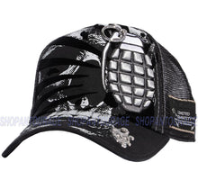 Load image into Gallery viewer, Red Monkey Grenade `22 Black RM1386 New Limited Unisex Trucker Snapback Hat Cap