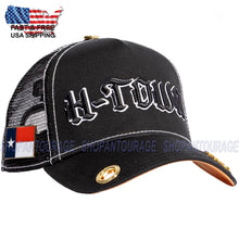 Load image into Gallery viewer, Red Monkey H-Town "Houston" Black RM1388 Limited Unisex Trucker Snapback Hat Cap