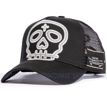 Load image into Gallery viewer, Red Monkey Street Skull Black RM1410 Limited Edition Fashion Unisex Mesh Trucker Snapback Hat Cap
