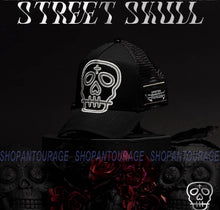 Load image into Gallery viewer, Red Monkey Street Skull Black RM1410 Limited Edition Fashion Unisex Mesh Trucker Snapback Hat Cap