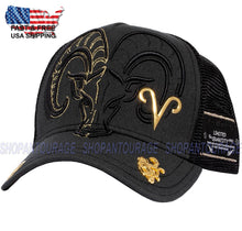 Load image into Gallery viewer, Red Monkey Aries Black RM1423 New Zodiac Series Limited Edition Trucker Hat Cap