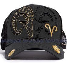 Load image into Gallery viewer, Red Monkey Aries Black RM1423 New Zodiac Series Limited Edition Trucker Hat Cap