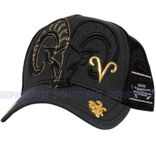 Load image into Gallery viewer, Red Monkey Aries Black RM1423 New Zodiac Series Limited Edition Trucker Hat Cap