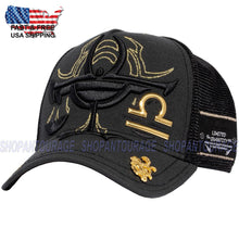 Load image into Gallery viewer, Red Monkey Libra Black RM1424 New Zodiac Series Limited Edition Trucker Hat Cap