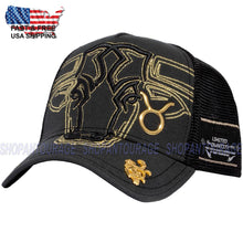 Load image into Gallery viewer, Red Monkey Taurus Black RM1426 New Zodiac Series Limited Edition Trucker Hat Cap