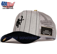 Load image into Gallery viewer, Red Monkey Logo Pinstripe Grey RM1430 New Limited Edition Unisex Trucker Hat Cap