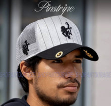 Load image into Gallery viewer, Red Monkey Logo Pinstripe Grey RM1430 New Limited Edition Unisex Trucker Hat Cap