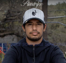 Load image into Gallery viewer, Red Monkey Logo Pinstripe Grey RM1430 New Limited Edition Unisex Trucker Hat Cap