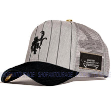 Load image into Gallery viewer, Red Monkey Logo Pinstripe Grey RM1430 New Limited Edition Unisex Trucker Hat Cap