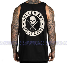 Load image into Gallery viewer, Sullen Summer SCM3216 Standard Fit Graphic Tattoo Skull Tank Top For Men - Black