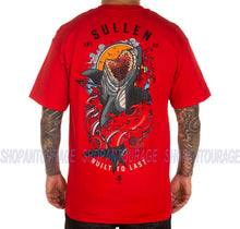 Load image into Gallery viewer, Sullen Blood In The Water SCM4100 Short Sleeve Graphic Tattoo T-shirt For Men - Red
