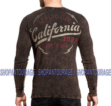 Load image into Gallery viewer, Affliction Screamin Eagle A19417 New Long Sleeve ACMC Brown Fashion Graphic Thermal Top for Men