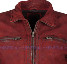 Load image into Gallery viewer, Mauritius Steeve Burgundy Red 100% New Genuine Lambskin Leather Jacket For Men