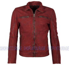 Load image into Gallery viewer, Mauritius Steeve Burgundy Red 100% New Genuine Lambskin Leather Jacket For Men