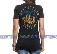 Load image into Gallery viewer, Affliction Sturgis 2016 AW15780 Short Sleeve Graphic V-neck T-shirt for Women