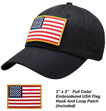 Load image into Gallery viewer, Antourage American Flag Classic Cotton Collection Hat - Wholesale: Black - 10 Units ($7.00 Ea.)
