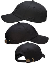 Load image into Gallery viewer, Antourage American Flag Classic Mesh Snapback Unconstructed Unisex Trucker Hat + 2 Patriotic Patches - Black