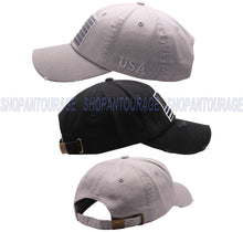 Load image into Gallery viewer, ANTOURAGE 2 PACK: American Flag Hat for Men And Women | Vintage Baseball Tactical Hat Cap With USA Flag + 4 Patches - Black/White + Lt.Grey