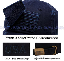 Load image into Gallery viewer, ANTOURAGE 2 PACK: American Flag Hat for Men And Women | Vintage Baseball Tactical Hat Cap With USA Flag + 4 Patches - Navy + Burgundy