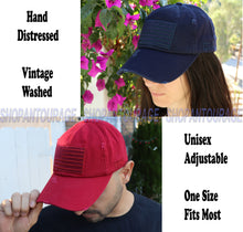 Load image into Gallery viewer, ANTOURAGE 2 PACK: American Flag Hat for Men And Women | Vintage Baseball Tactical Hat Cap With USA Flag + 4 Patches - Navy + Burgundy