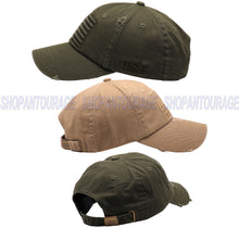 Load image into Gallery viewer, ANTOURAGE 2 PACK: American Flag Hat for Men And Women | Vintage Baseball Tactical Hat Cap With USA Flag + 4 Patches - Olive + Khaki
