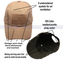Load image into Gallery viewer, ANTOURAGE 2 PACK: American Flag Hat for Men And Women | Vintage Baseball Tactical Hat Cap With USA Flag + 4 Patches - Olive + Khaki