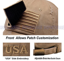 Load image into Gallery viewer, ANTOURAGE 2 PACK: American Flag Hat for Men And Women | Vintage Baseball Tactical Hat Cap With USA Flag + 4 Patches - Olive + Khaki