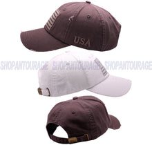 Load image into Gallery viewer, ANTOURAGE 2 PACK: American Flag Hat for Men And Women | Vintage Baseball Tactical Hat Cap With USA Flag + 4 Patches - White+Dr.Grey