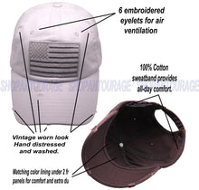 Load image into Gallery viewer, ANTOURAGE 2 PACK: American Flag Hat for Men And Women | Vintage Baseball Tactical Hat Cap With USA Flag + 4 Patches - White+Dr.Grey