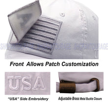 Load image into Gallery viewer, ANTOURAGE 2 PACK: American Flag Hat for Men And Women | Vintage Baseball Tactical Hat Cap With USA Flag + 4 Patches - White+Dr.Grey