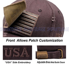 Load image into Gallery viewer, ANTOURAGE 2 PACK: American Flag Hat for Men And Women | Vintage Baseball Tactical Hat Cap With USA Flag + 4 Patches - White+Dr.Grey