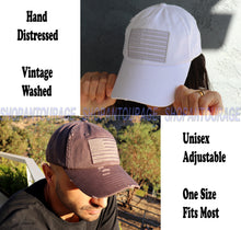 Load image into Gallery viewer, ANTOURAGE 2 PACK: American Flag Hat for Men And Women | Vintage Baseball Tactical Hat Cap With USA Flag + 4 Patches - White+Dr.Grey