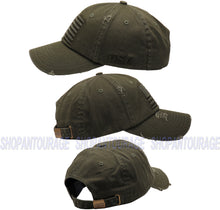 Load image into Gallery viewer, Antourage American Flag Hat for Men and Women | Vintage Baseball Tactical Hat Cap with USA Flag + 2 Patriotic Patches - Olive